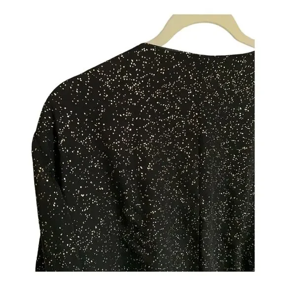 Lane Bryant | metallic print tunic long sleeve elastic waist cross front v neck - Picture 4 of 12
